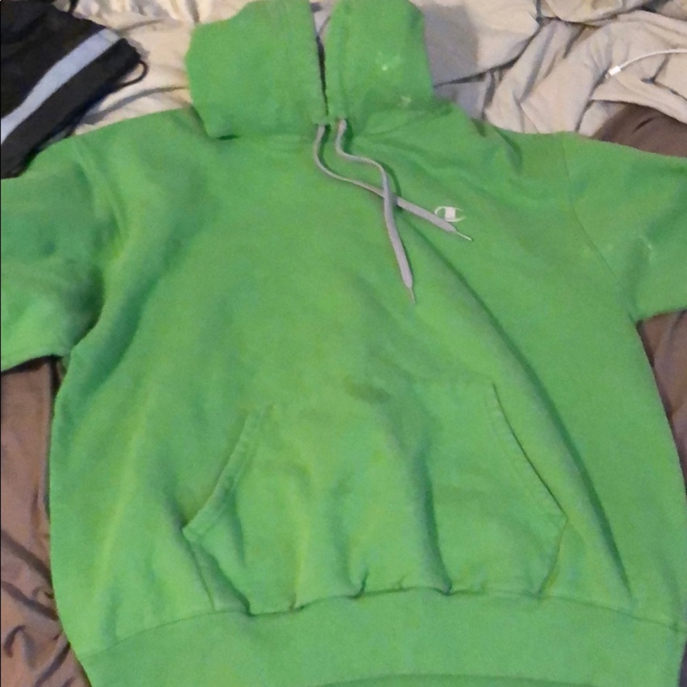Green champion hoodie